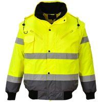 Portwest Mens HI-Vis Safety Workwear Contrast Bomber Jacket