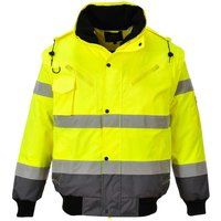 Portwest Mens HI-Vis Safety Workwear Contrast Bomber Jacket