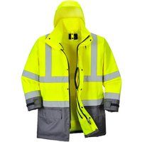 Oxford Weave 300D Class 3 Hi Vis 5in1 Executive Jacket Yellow / Grey L