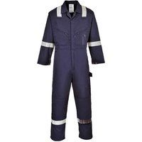 Portwest C814 Iona Lightweight Reflective Cotton Coverall Navy, XX-Large