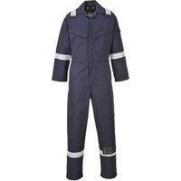 BizFlame Mens Aberdeen Flame Resistant Coverall Navy Blue 48" 32"