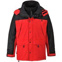 Portwest S532RERL Orkney 3-in-1 Breathable Jacket, Regular, Size Large, Red/Black