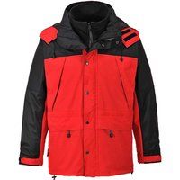 Portwest S532RERS Orkney 3-in-1 Breathable Jacket, Regular, Size Small, Red/Black