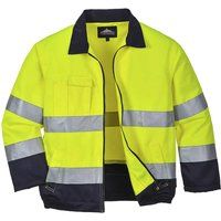 Portwest TX70YNRM Madrid Hi-Vis Jacket, Regular, Size: Medium, Yellow/Navy