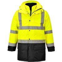 Oxford Weave 300D Class 3 Hi Vis 5-in1 Executive Jacket Yellow / Black S