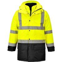 Portwest S768YBRXXL Hi-Vis Executive 5-in-1 Jacket, Regular, Size: 2X-Large, Yellow/Black