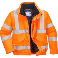 Portwest Hi-Vis Bomber Jacket, Colour: Orange, Size: XL, S463ORRXL