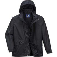 Portwest Argo Breathable 3-in-1 Jacket, Size: M, Colour: Black, S507BKRM