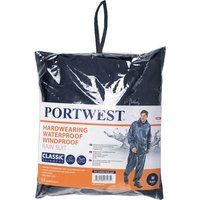 Portwest L440 Lightweight Waterproof Rainsuit - Jacket & Trousers Navy Sml - 3XL