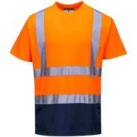 Portwest Hi Vis Contrast Short Sleeve T Shirt Orange / Navy S