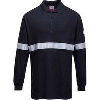 Modaflame Mens Anti Static Flame Resistant Long Sleeve Polo Shirt Navy L