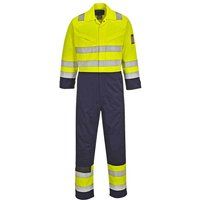 Modaflame Flame Resistant Hi Vis Overall Yellow / Navy 2XL 34"