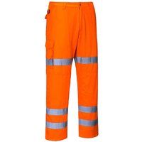 Portwest RT49 Hi-Vis Three Band Work Trouser Orange, Small