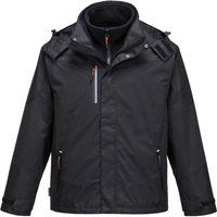 Portwest Radial 3 in 1 Jacket, Color: Black, Size: XL, S553BKRXL