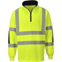 Portwest B308YERXS Xenon Rugby Sweatshirt, X-Small, Yellow