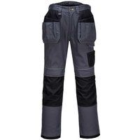 Portwest PW3 Mens Holster Work Trousers Grey / Black 44" 31"