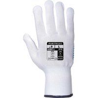 Portwest Polka Dot Grip Gloves White / Blue L Pack of 1