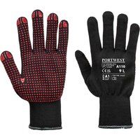 Portwest Polka Dot Grip Gloves Black / Red XL Pack of 1