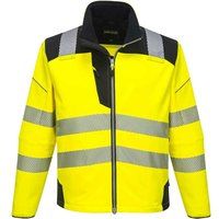 Portwest T402YBR6XL Vision Hi-Vis Softshell Jacket, 6X-Large, Yellow/Black