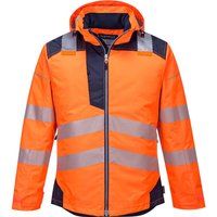 Portwest PW3 Hi-Vis Winter Jacket, Color: Orange Dark Navy, Size: L, T400ONRL