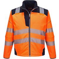 Portwest Mens Vision Hi-Vis Workwear Softshell Jacket L Orange/Navy