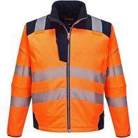 Mens Vision HiVis Workwear Softshell Jacket S Orange/Navy  Portwest