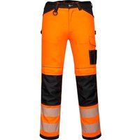 Portwest PW34 Hi Vis Work Trousers Orange / Black 41" 31"