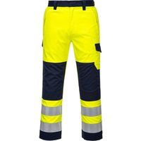 Portwest MV46 Hi-Vis Modaflame Trouser Durable against Heat Pants - Yellow Navy