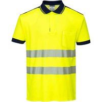 Portwest Vision high-visibility contrast breathable work polo shirt #T180