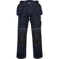 Portwest T602 Reinforced Durable PW3 Holster Work Trouser Navy/Black Short, 38