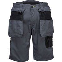 Portwest PW3 Mens Holster Work Shorts Grey / Black 40"