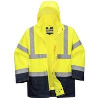 Portwest Essential 5-in-1 Two-Tone Jacket, Size: 5XL, Colour: Yellow/Navy, S766YNR5XL