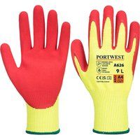 Portwest Vis-Tex HR Cut Glove-Nitrile, Color: Yellow, Size: XXXL, A626Y5RXXXL