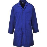 Portwest 2852 Hard Wearing Durable Lab Coat Royal Blue, X-Small