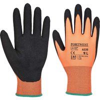 Portwest Dermi Grip NPR15 Nitrile Sandy Gloves Orange / Black S Pack of 1