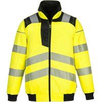 PW3 Hi Vis 3 in1 Pilot Jacket zip out sleeves bodywarmer/Gillet Portwest PW320 R