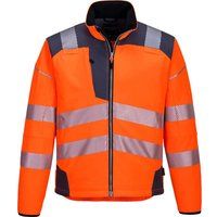 Portwest PW3 Hi Vis Soft Shell Winter Rain Jacket Orange / Grey S