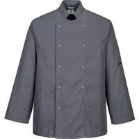 Portwest Suffolk Chefs Long Sleeve Jacket Slate Grey S