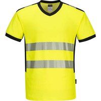 Portwest PW3 Hi Vis V Neck Mesh Insert Short Sleeve T Shirt Yellow / Black M