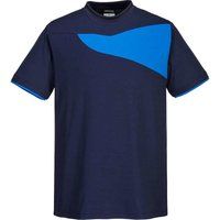 Portwest PW211 Cotton Comfort T-Shirt Short Sleeve Navy/Royal, XX-Large