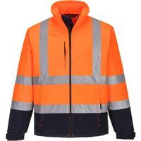 Portwest Fleece Lined Class 3 Hi Vis Jacket Orange / Navy 2XL
