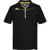 Polo Shirt workwear black top active fit portwest DX410 Slim fit polos  zip up
