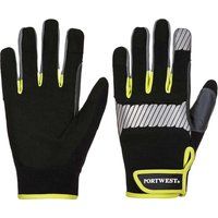 Portwest PW3 General Utility Work Gloves Black / Yellow XL Pack of 1