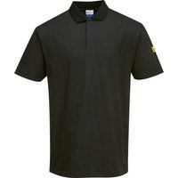 Portwest Mens Anti Static ESD Polo Shirt Black S