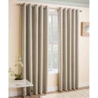Enhanced Living Vogue Cream 46 x 54 inch (117x137cm) Eyelet Thermal Noise reducing Dim Out Curtains for Bedroom and Living room