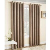Enhanced Living Vogue Latte Natural 90 x 90 inch (229x229cm) Eyelet Thermal Noise Reducing Dim Out Curtains for Bedroom and Living Room
