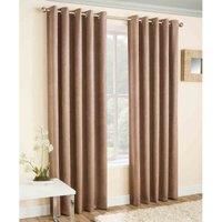 Enhanced Living Vogue Latte Natural 90 X 108 Inch (229X274Cm) Pair Of Eyelet Thermal Noise Reducing Dim Out Curtains