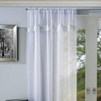 Savannah Tassel Trim Voile Panel, White 48"/120cm