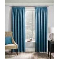 Enhanced Living Matrix Teal Blue Thermal Blockout Tape Top Curtains - 66 x 54 inch (168 x 137cm) - Energy Saving & Noise Reducing Curtains for Living Room & Bedroom
