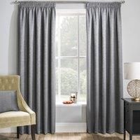 Enhanced Living Matrix Grey/Silver - Thermal, Blockout, Tape Top, Readymade Curtains with Embossed Texture (Grey/Silver, Width - 66" (168cm) x Drop - 54" (137cm))